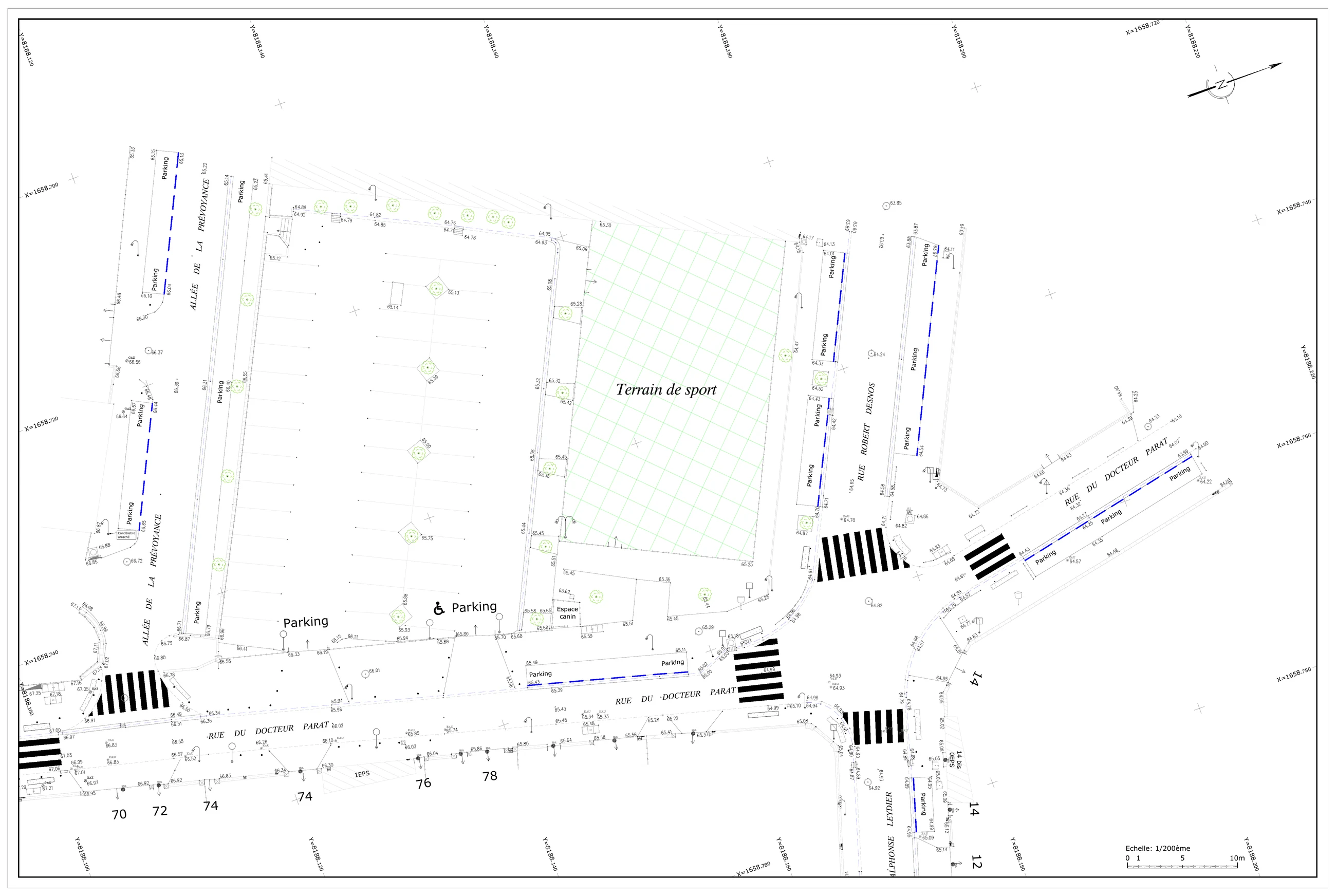 Exemple de plan topographique réalisé par 2G TOPO
